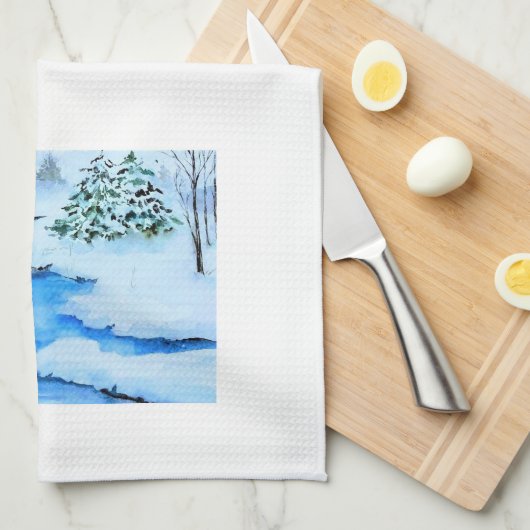 Winterlandschap Scène Theedoek (Quarter Fold)