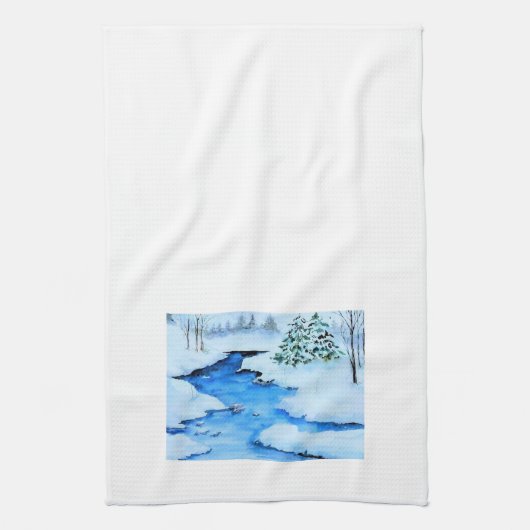 Winterlandschap Scène Theedoek (Verticaal)