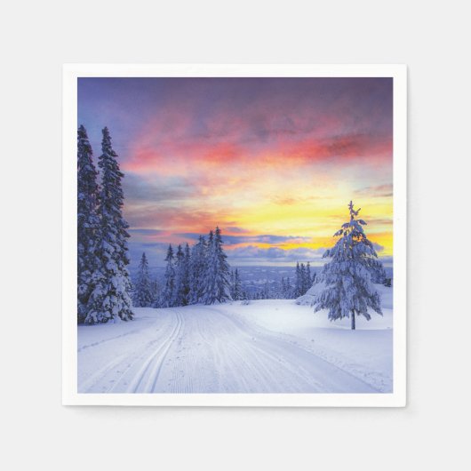 Winterlandschap Servet (Voorkant)