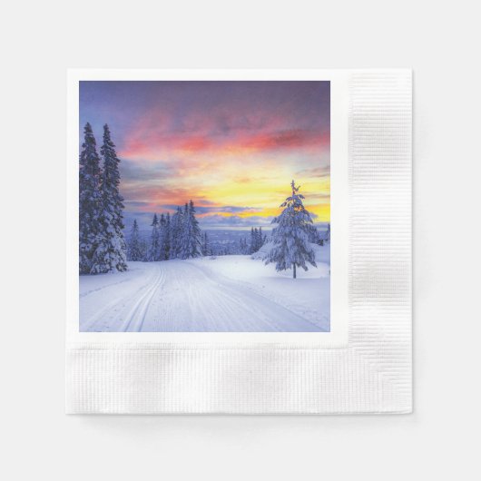 Winterlandschap Servet (Voorkant)
