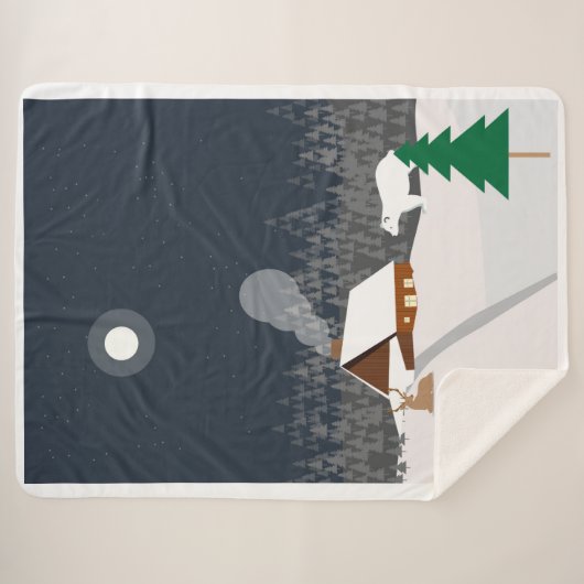 Winterlandschap Sherpa Deken (Voorkant (horizontaal))