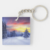 Winterlandschap Sleutelhanger (Achterkant)
