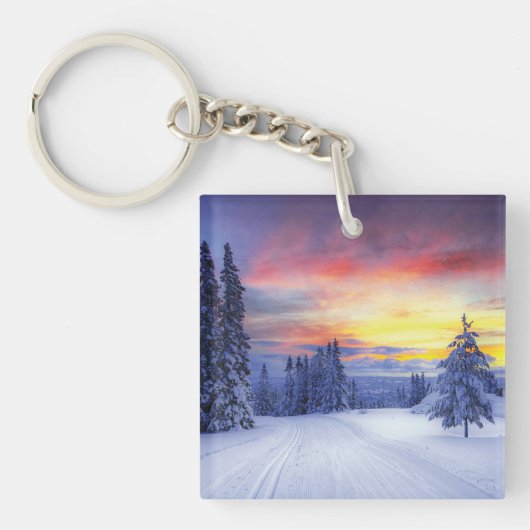 Winterlandschap Sleutelhanger (voorkant)