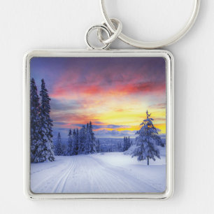 Winterlandschap Sleutelhanger