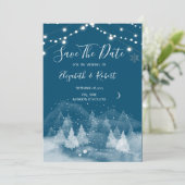 Winterlandschap Sneeuw Bewaar de datum Save The Date (Staand voorkant)