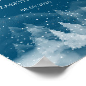 Winterlandschap Sneeuw Bruiloft Poster (Hoek)
