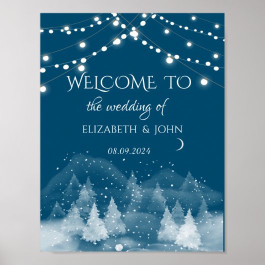 Winterlandschap Sneeuw Bruiloft Poster (Voorkant)