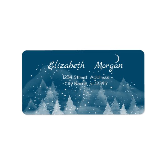 Winterlandschap Sneeuw Etiket (Voorkant)