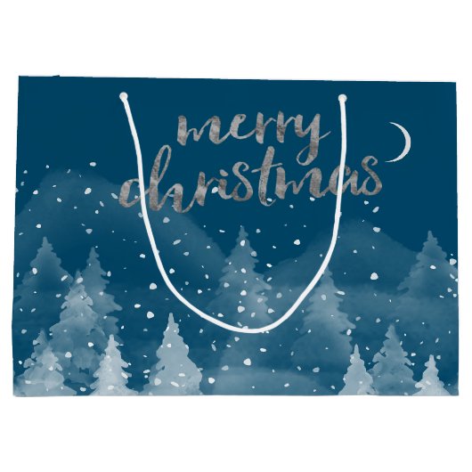 Winterlandschap Sneeuw Groot Cadeauzakje (Achterkant)