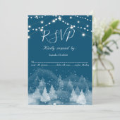 Winterlandschap Sneeuw RSVP Kaart (Staand voorkant)