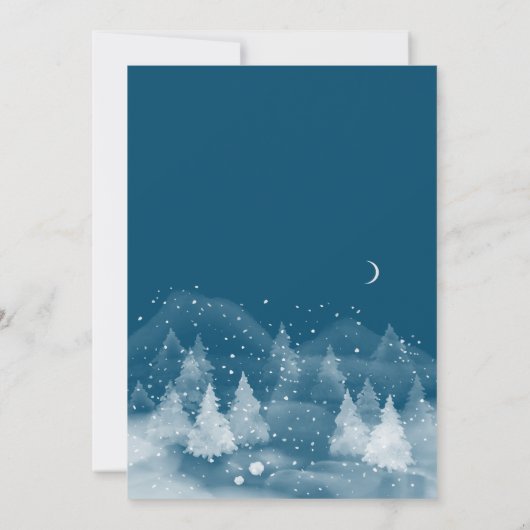 Winterlandschap Sneeuw RSVP Kaart (Achterkant)