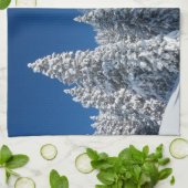 Winterlandschap sneeuw theedoek (Gevouwen)