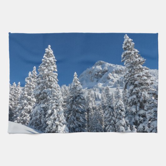 Winterlandschap sneeuw theedoek (Horizontaal)