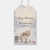 Winterlandschap Sneeuwbos Kerstmis Cadeaulabel (Voorkant)