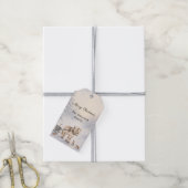 Winterlandschap Sneeuwbos Kerstmis Cadeaulabel (Met Touw)