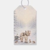 Winterlandschap Sneeuwbos Kerstmis Cadeaulabel (Achterkant)