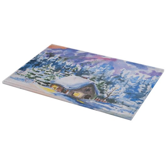 Winterlandschap Snijplank (Hoek)