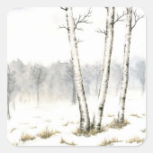 Winterlandschap Sticker (Voorkant)