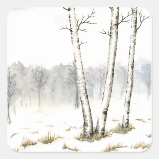 Winterlandschap Sticker (Voorkant)