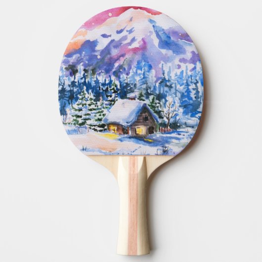 Winterlandschap Tafeltennisbatje (Voorkant)
