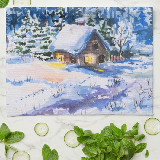 Winterlandschap Theedoek (Gevouwen)