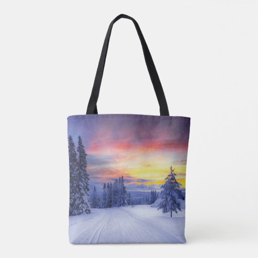 Winterlandschap Tote Bag (Achterkant)