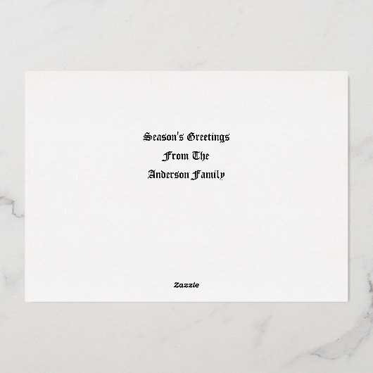 Winterlandschap uit het Victoriaans tijdperk met s Folie Feestdagenkaart (Achterkant)