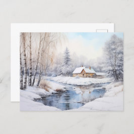 winterlandschap vakantie Briefkaart