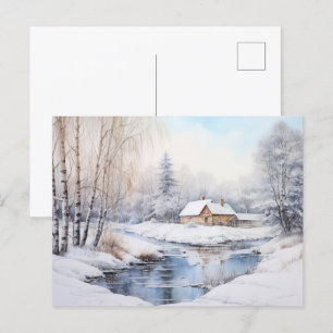 winterlandschap vakantie Briefkaart