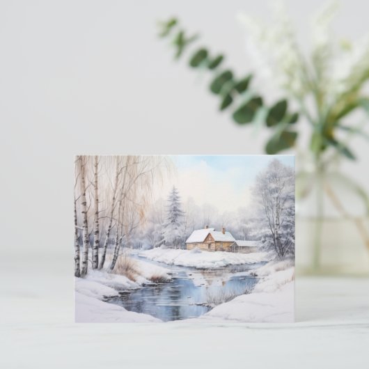  winterlandschap vakantie Briefkaart (Staand voorkant)
