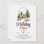 Winterlandschap vakantie juichen kerst uitnodiging (Voorkant)