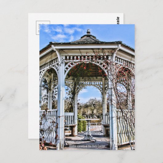 Winterlandschap van de tuin van de Herb (Briefkaar Briefkaart (Voorkant / Achterkant)