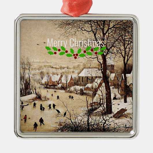 Winterlandschap van Pieter Bruegel de Ouderen, Metalen Ornament (Voorkant)