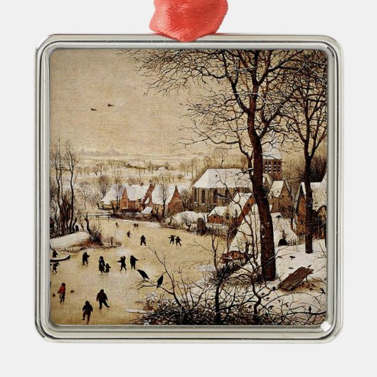 Winterlandschap van Pieter Bruegel de Ouderen, Metalen Ornament (Voorkant)