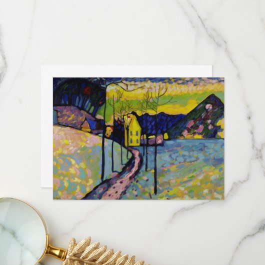 Winterlandschap van Wassily Kandinsky Bedankkaart (Voorkant / Achterkant in situ)