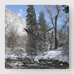 Winterlandschap Vierkante Klok