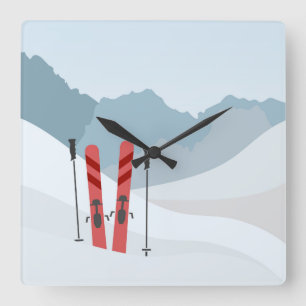 Winterlandschap Vierkante Klok
