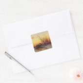 Winterlandschap Vierkante Sticker (Envelop)