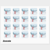 Winterlandschap Vierkante Sticker (Vel)