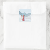 Winterlandschap Vierkante Sticker (Tas)