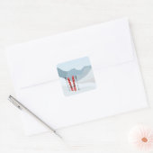 Winterlandschap Vierkante Sticker (Envelop)