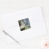 winterlandschap; vierkante sticker (Envelop)