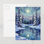 Winterlandschap voor Kerstmis Briefkaart (Voorkant / Achterkant)