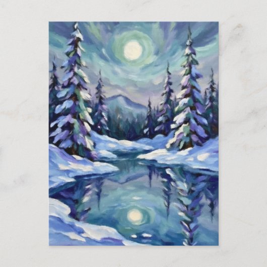 Winterlandschap voor Kerstmis Briefkaart (Voorkant)