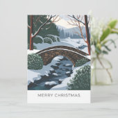 Winterlandschap - Vrolijk kerstfeest Feestdagenkaart (Staand voorkant)
