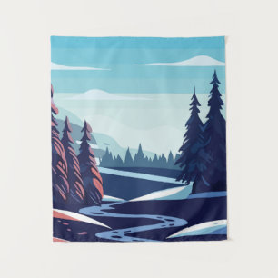 Winterlandschap Wandkleed