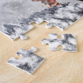 Winterlandschap Waterverf Vossen Legpuzzel (Zijkant)