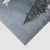 Winterlandschap Waterverf Wolf Eland Scene Tissuepapier (Detail)