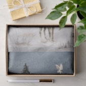 Winterlandschap Waterverf Wolf Eland Scene Tissuepapier (Geschenk)