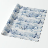 Winterlandschap Wit Kerstmis Modern Cadeaupapier (Uitgerold)